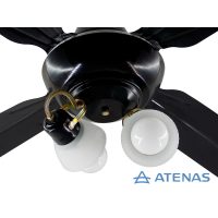 Ventilador de Techo Metálico Negro con Araña 2 Luces Móvil - Atenas