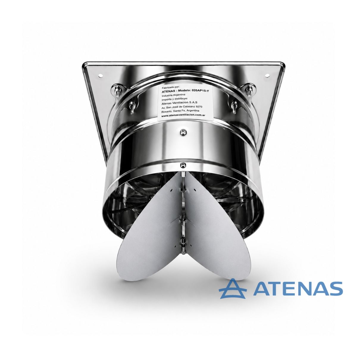 Extractor de Aire 8″ (20 cm) Todo en Acero Inoxidable 020AP15-Y - Atenas