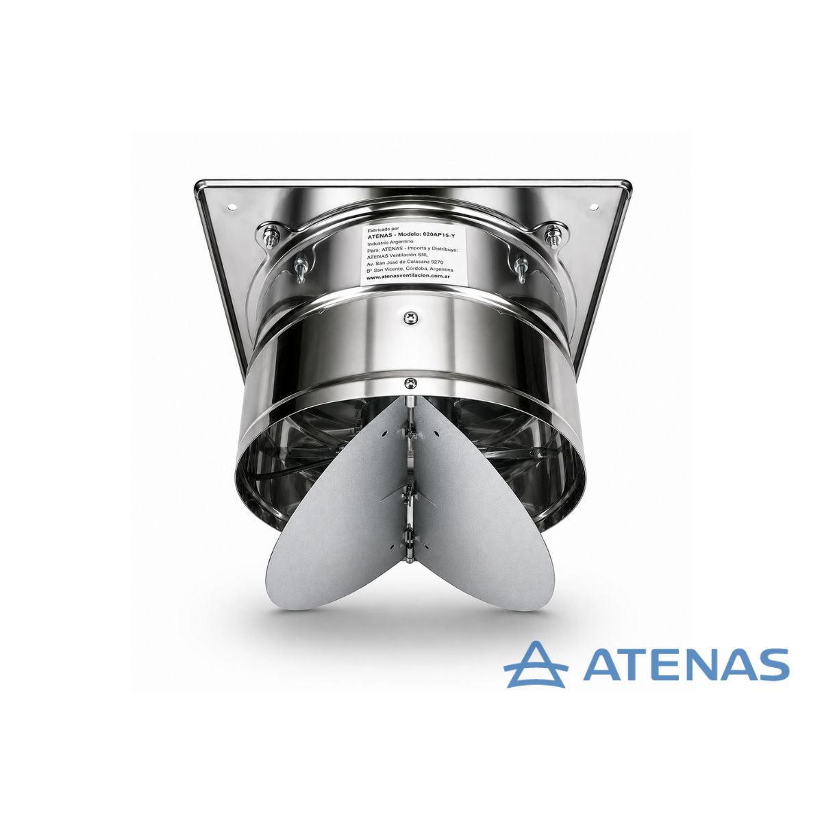 Extractor de Aire 8″ (20 cm) Todo en Acero Inoxidable 020AP15-Y - Atenas