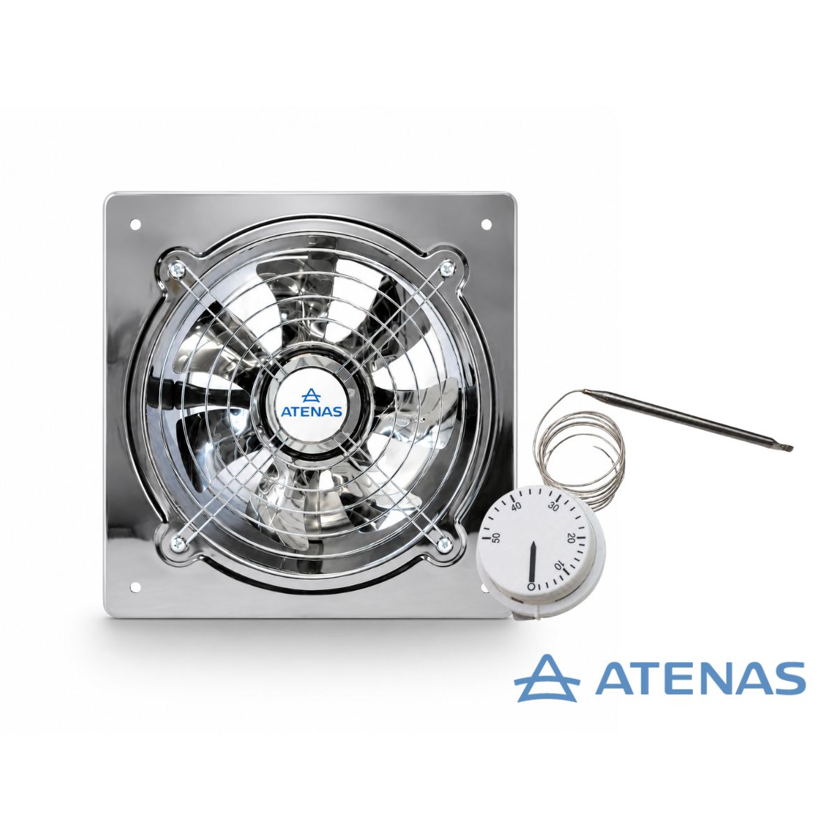 Extractor de Aire 8″ (20 cm) Con termostato 0 - 50° 16A 020AP15-Y-WHD-50B - Atenas