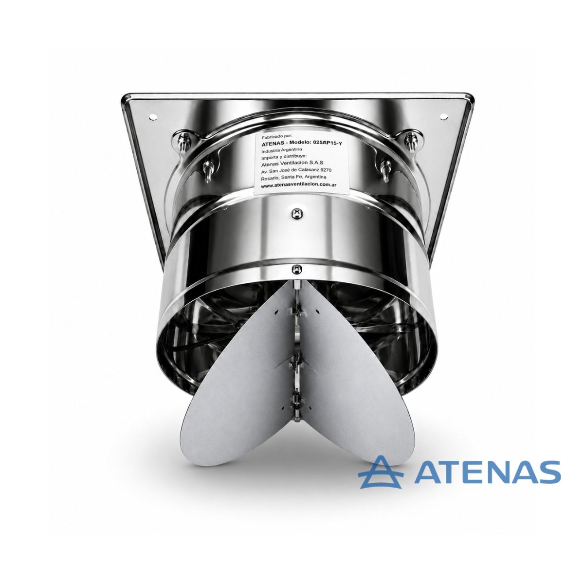 Extractor de Aire 10″ (25 cm) Todo en Acero Inoxidable 025AP15-Y - Atenas