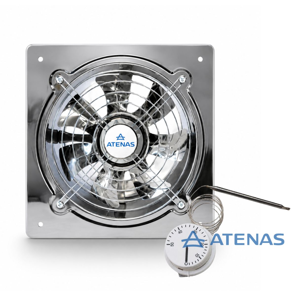 Extractor de Aire 12″ (30 cm) Con termostato 0 - 50° 16A 030AP15-Y-WHD-50B - Atenas
