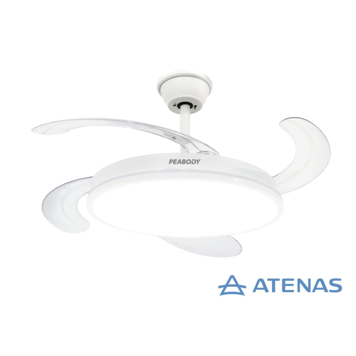 Ventilador De Techo Blanco Con Luz Led Peabody PE-VTRDC411B - Atenas