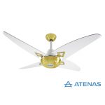 Ventilador de Techo Madera Blanco Dorado - Atenas