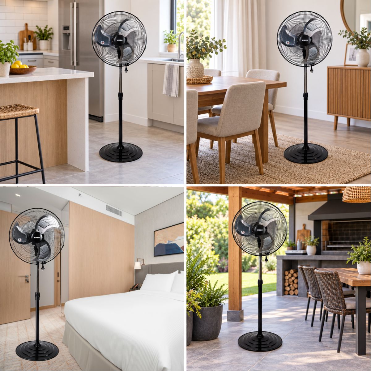 Ventilador de Pie 20″ (50 cm) con 2 Rodamientos Blindados 20P - Atenas