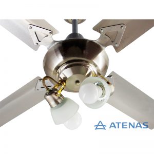 Ventilador de Techo Acero Inoxidable con 2 Luces Móvil - Atenas