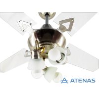 Ventilador de Techo Acrílico con Araña 3 Luces Móvil - Atenas