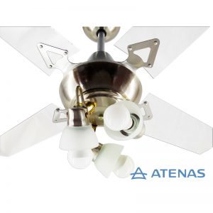 Ventilador de Techo Acrílico con Araña 3 Luces Móvil - Atenas