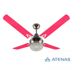 Ventilador de Techo Acrílico Fucsia con Plafón Platil Led Esmerilado 1 Luz - Atenas