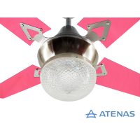 Ventilador de Techo Acrílico Fucsia con Plafón Platil Led Esmerilado 1 Luz - Atenas