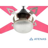Ventilador de Techo Acrílico Fucsia con Plafón Platil Led Tallado 1 Luz - Atenas