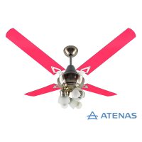 Ventilador de Techo Acrílico Fucsia con Araña 3 Luces Móvil - Atenas