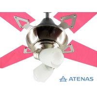 Ventilador de Techo Acrílico Fucsia con Araña 2 Luces Móvil - Atenas