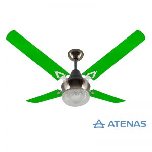 Ventilador de Techo Acrílico Verde con Plafón Platil Led Esmerilado 1 Luz - Atenas