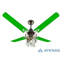 Ventilador de Techo Acrílico Verde con Araña 3 Luces Móvil - Atenas
