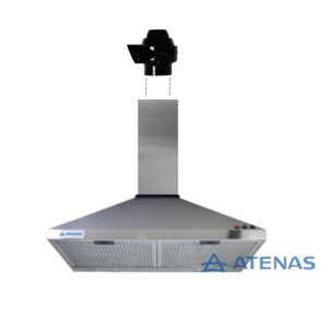 Campana de Cocina Acero 60 CM Con Cubre Caño y Extractor 4" 293-60FLA-034DN - Atenas