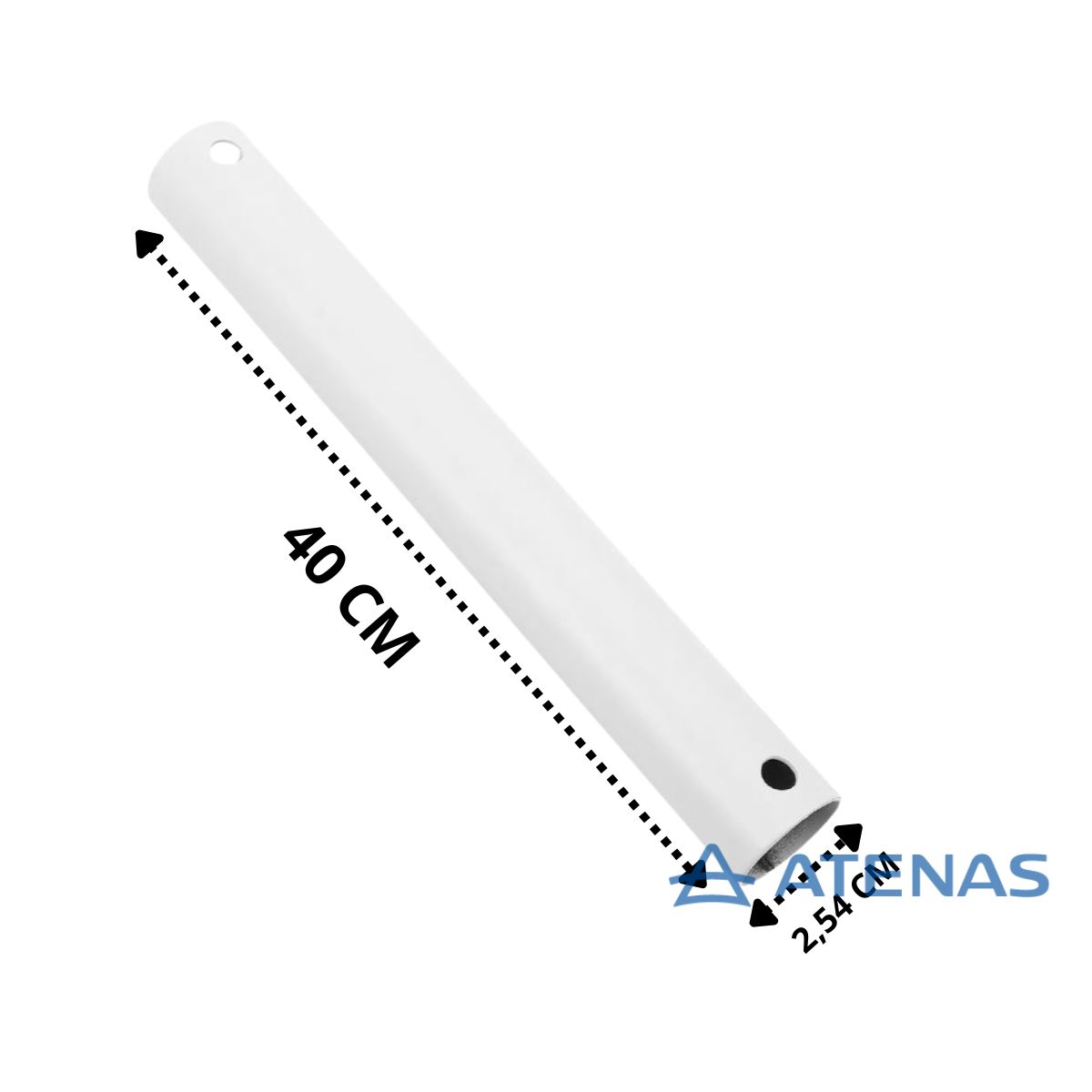 Barral para Ventilador de Techo 40 CM Blanco Ø2,54 B40BIMP - Atenas