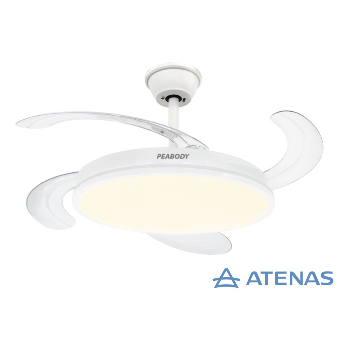 Ventilador De Techo Blanco Con Luz Led Peabody PE-VTRDC411B - Atenas
