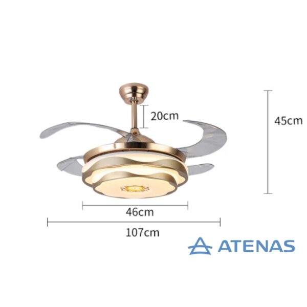 Ventilador De Techo Aspas Reversibles Con Luz LED Atenas JY42-5006 - Atenas