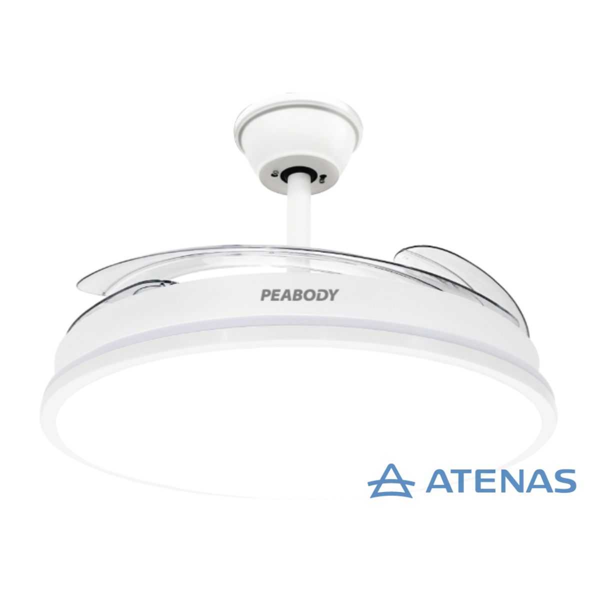 Ventilador De Techo Blanco Con Luz Led Peabody PE-VTRDC411B - Atenas
