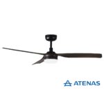 Ventilador de Techo 3 Aspas Símil Madera Negra con Luz 18w Laftdren