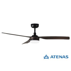 Ventilador de Techo 3 Aspas Símil Madera Negra con Luz 18w Laftdren