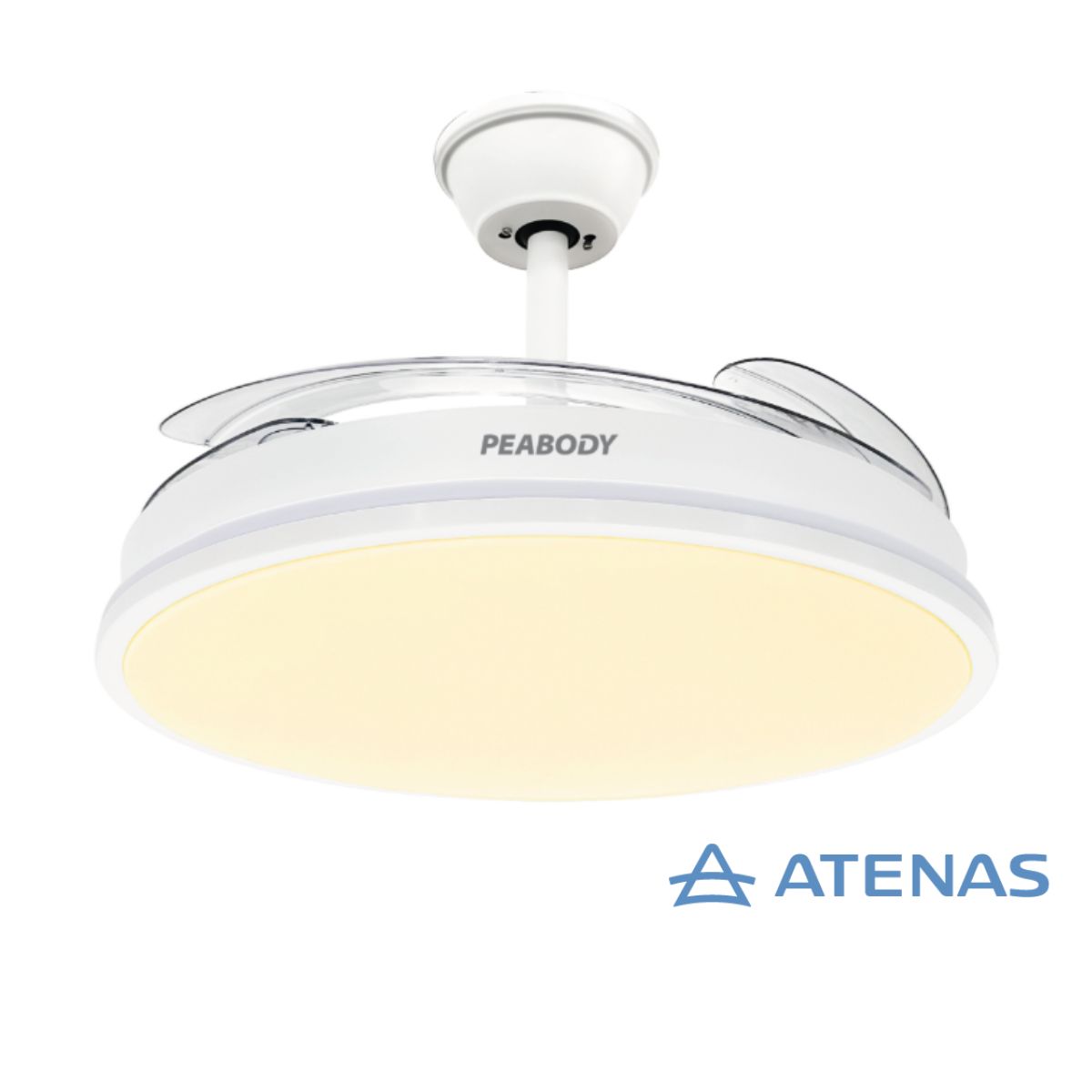 Ventilador De Techo Blanco Con Luz Led Peabody PE-VTRDC411B - Atenas
