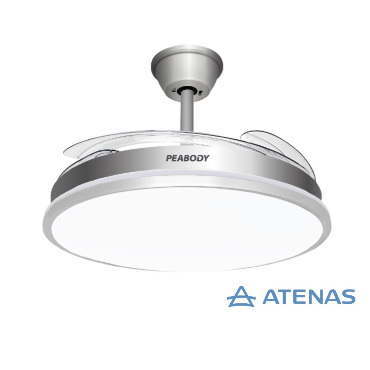 Ventilador De Techo Silver Con Luz Led Peabody PE-VTRDC411S - Atenas Ventilador De Techo Silver Con Luz Led Peabody PE-VTRDC411S - Atenas