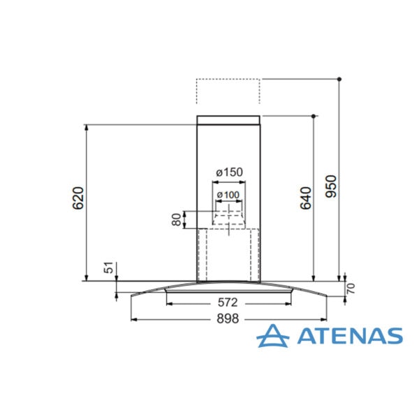 Campana de Cocina 90 cm Spar Arketto 6351-027 - Atenas