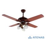 Ventilador de Techo Madera Caoba Marrón con Araña 3 Luces Móvil - Atenas