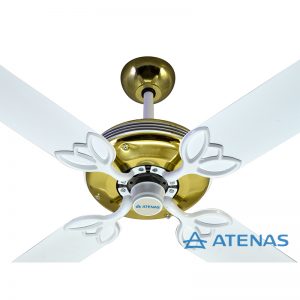Ventilador de Techo Metálico Blanco Dorado - Atenas