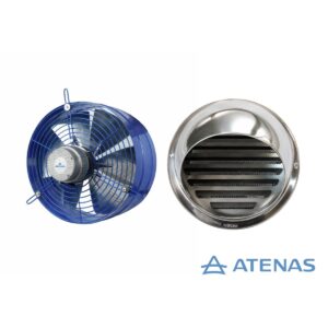 Extractor Industrial 25 CM Con Rejilla Fija de Acero Inoxidable HME25-RF25A - Atenas