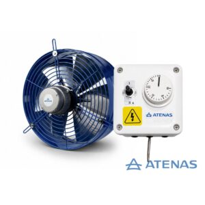 Extractor Industrial 40 CM Con Caja Estanco con Llave Inversora y Termostato 0-50 16A HME40-CAJTER050 - Atenas