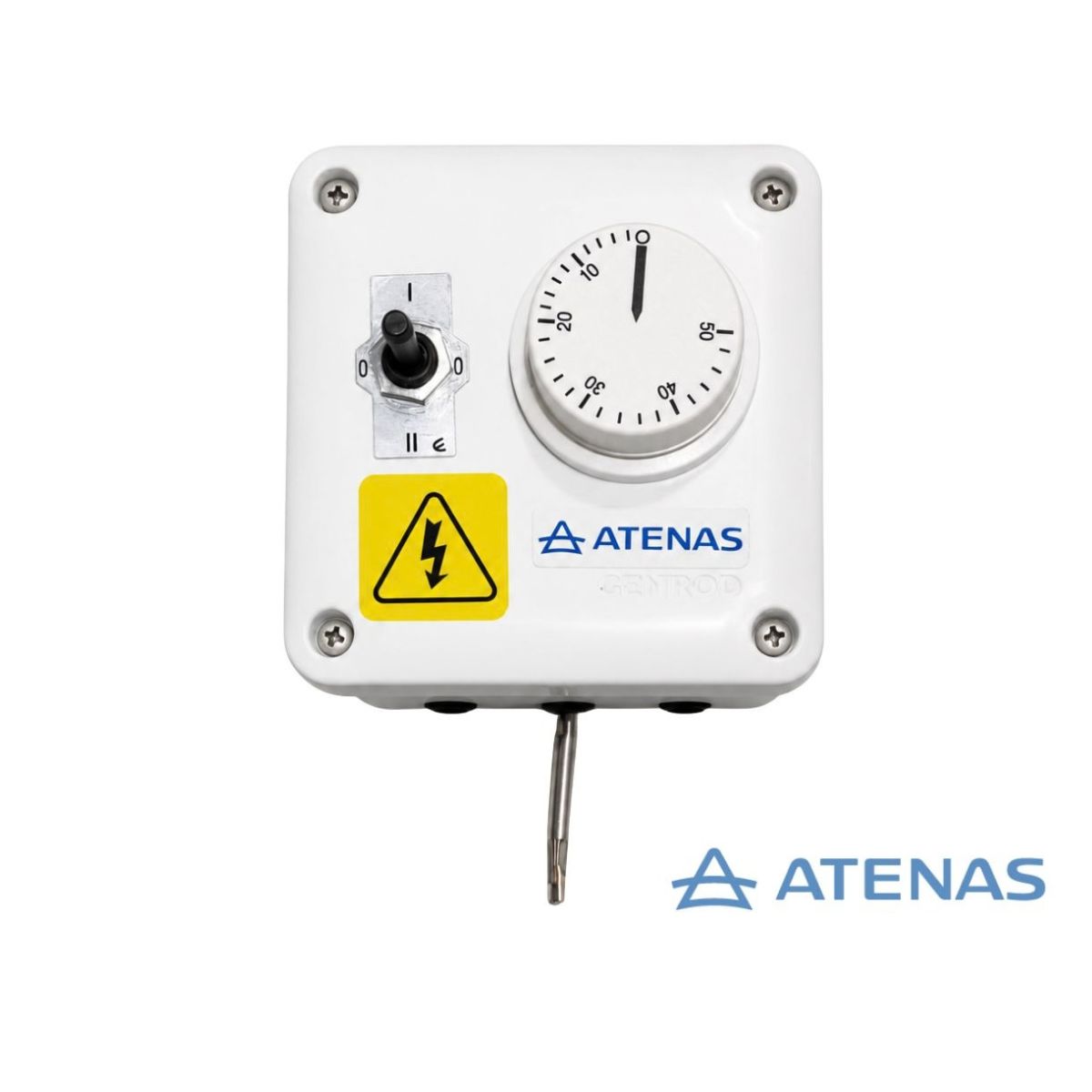 Extractor Industrial 40 CM Con Caja Estanco con Llave Inversora y Termostato 0-50 16A HME40-CAJTER050 - Atenas