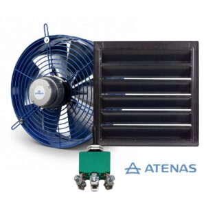 Extractor Industrial 40 CM Con Rejilla Fija y Conmutador Bipolar HME40-PF40C-205 - Atenas