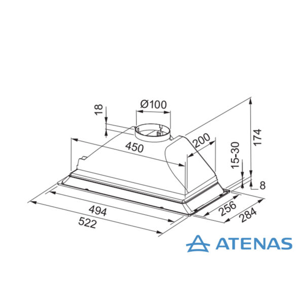 Campana de Cocina 52 cm Para Empotrar INCA BOX 3499-127 - Atenas