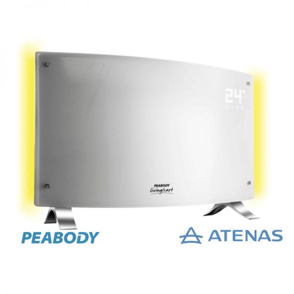 Calefactores Peabody Curvo Digital con Luz Cálida PE-VQDL20B - Atenas