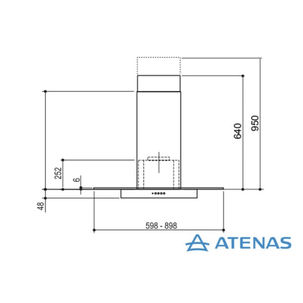 Campana de Cocina 60 cm Spar Vetro 6351-025 - Atenas