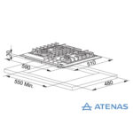 Anafe 4 hornallas FHM 604 Spar- 60 cm - Triple Corona