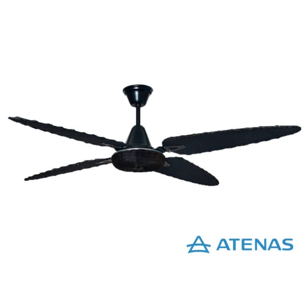 Ventilador de Techo MYKONOS de Rattan Negro Canasta Negra